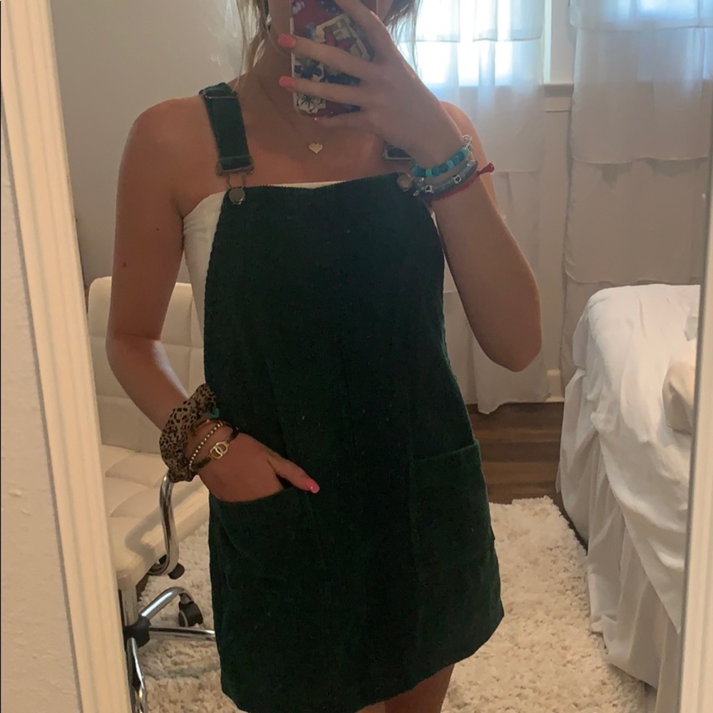 Green overall dress